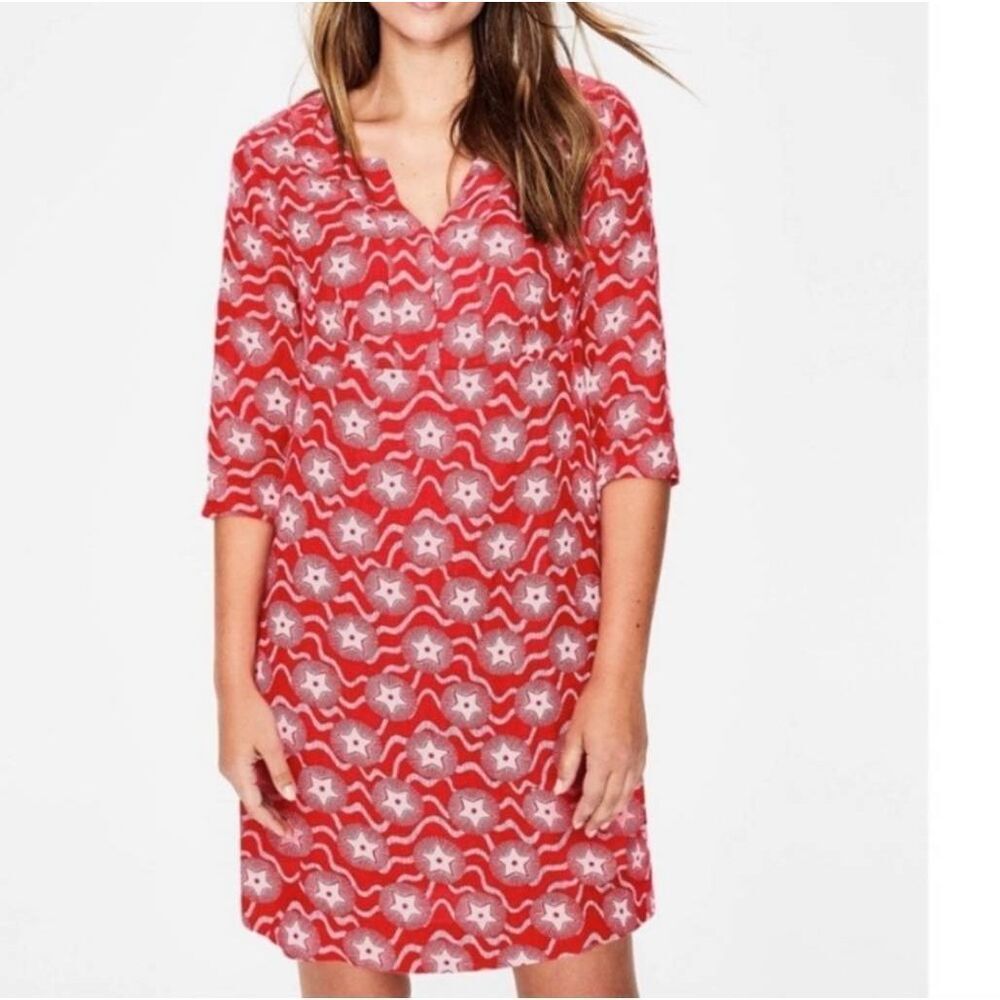 Boden Women's Linen Dress Red Size 4